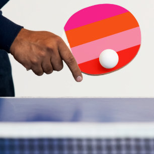 Raquette De Ping Pong Bandes roses chaudes et orange brillantes