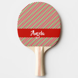 Raquette De Ping Pong Bandes vertes, rouges et blanches