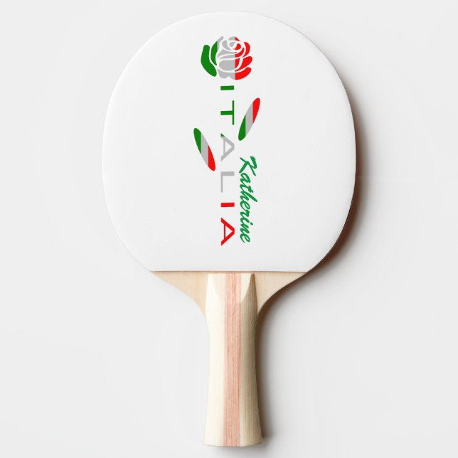Raquette De Ping Pong Bandiera d'Italia Rosa personnalisée (Dos)