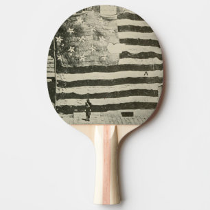Raquette De Ping Pong Bannière étoilée : drapeau américain à l'écran