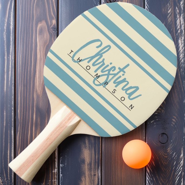 Raquette De Ping Pong Bannière Polo du milieu du siècle Chaleureuse Aqua (Créateur téléchargé)