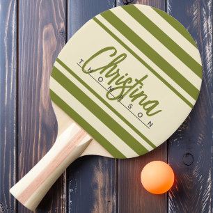 Raquette De Ping Pong Bannière Polo Milieu de Siècle Peinture Vert Saule
