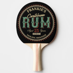 Raquette De Ping Pong Bar à Étiquette de bouteille de rhum caraïbe pe