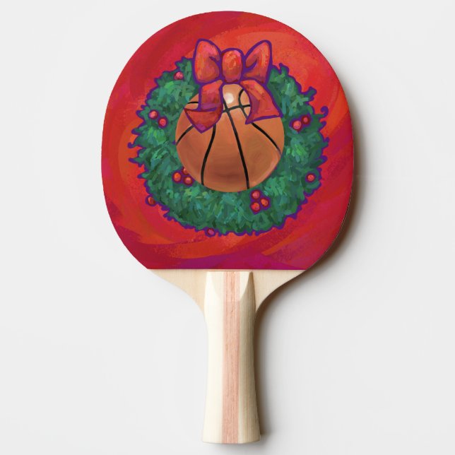 Raquette De Ping Pong Basket-ball à l'intérieur de la couronne de Noël (Dos)