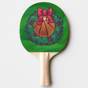 Raquette De Ping Pong Basket-ball en couronne de Noël