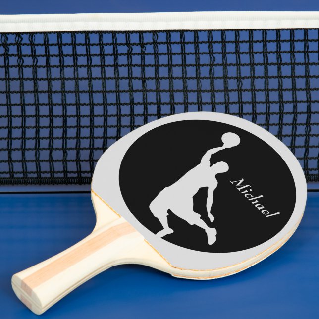 Raquette De Ping Pong Basket-ball noir argent Slam Dunk Personnalisé (Insitu)
