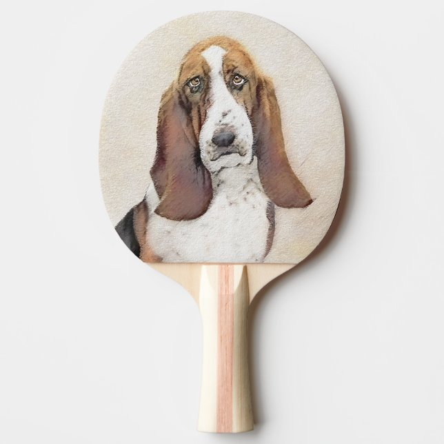 Raquette De Ping Pong Basset Hound Peinture - Cute Original Chien Art (Devant)