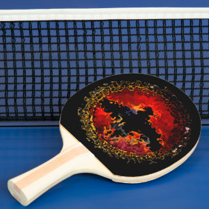 Raquette De Ping Pong Bat sur le feu Art Moderne