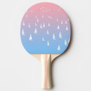 Raquette De Ping Pong Bateaux à voile sur l'océan