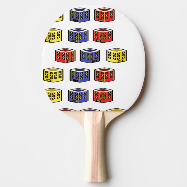 Raquette De Ping Pong bâtiments multicolores (Devant)