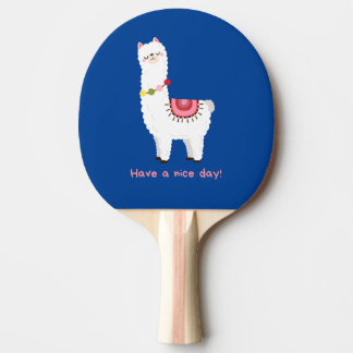 Raquette De Ping Pong Beau Bleu Llama Alpaca Lama Avoir Une Bonne Journé