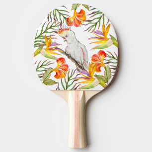 Raquette De Ping Pong Beau dessin à la main de perroquet de cockatoo aqu