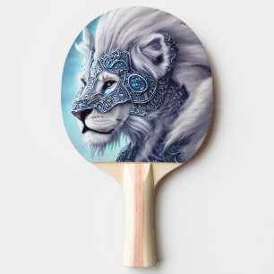 Raquette De Ping Pong Beau Lion Sherpa de Guerrier Blancs