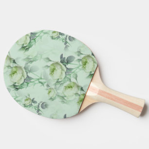 Raquette De Ping Pong Beau motif floral vintage