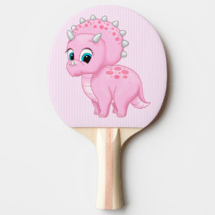 Raquette De Ping Pong Bébé mignon Tricératops roses Dinosaur