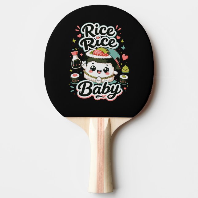 Raquette De Ping Pong Bébé Riz Kawaii Sushi (Devant)