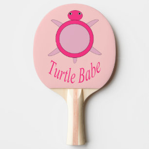 Raquette de Ping Pong Bébé Tortue Rose Mignonne