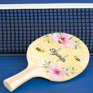 Raquette De Ping Pong Bees Yellow mipeb fleurs rose fleurie nom