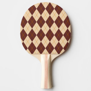 Raquette De Ping Pong Beige Brown Automne Jacquard d'automne Diamant Mot