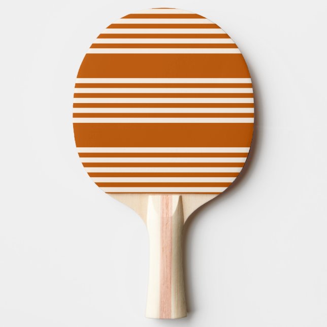 Raquette De Ping Pong Beige et orange brûlé cinq rayures motif (Devant)