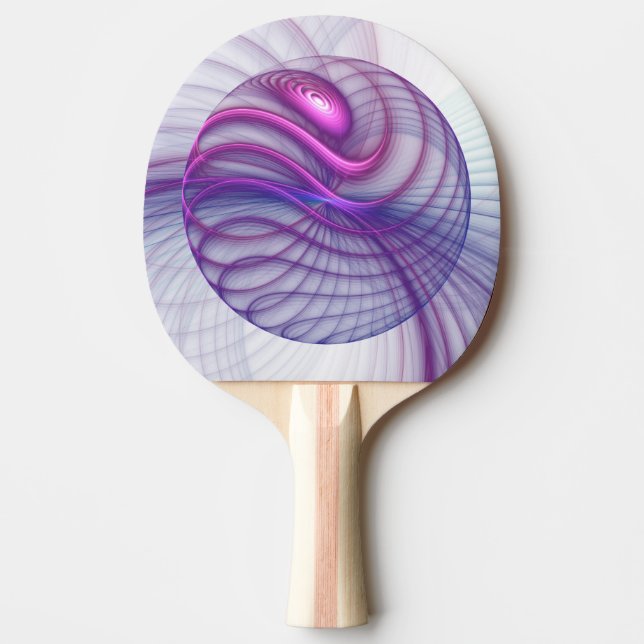Raquette De Ping Pong Belle Swing Moderne Art Fractal Abstrait Rose (Devant)