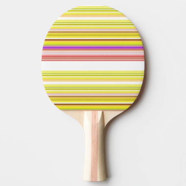 Raquette De Ping Pong Belles rayures jaunes blanches (Devant)