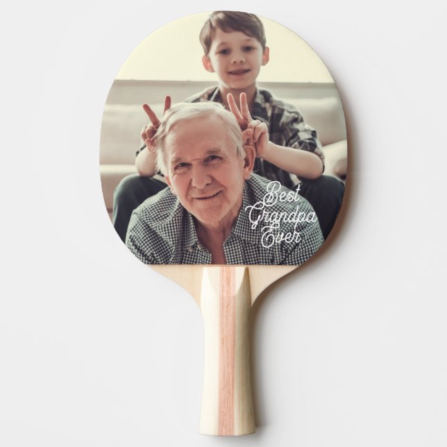 Raquette De Ping Pong Best Grandpa Ever Photo Script Custom (Devant)