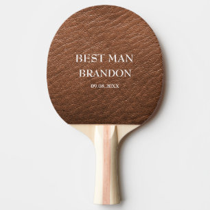 Raquette De Ping Pong Best Man Bachelor Party Cuir moderne Mariage