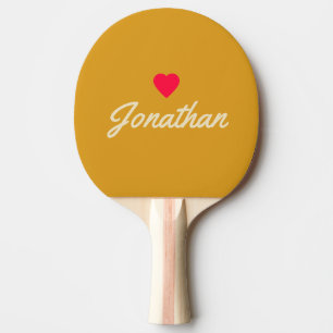 Raquette De Ping Pong Beurre Brûlé Renoncule Vintage Signature Cœur