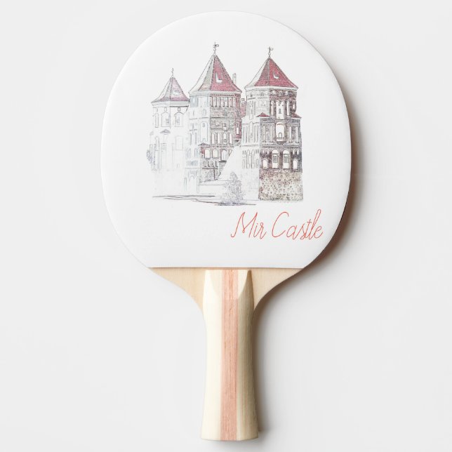 Raquette De Ping Pong Biélorussie Mir Castle Architecture croquis (Devant)