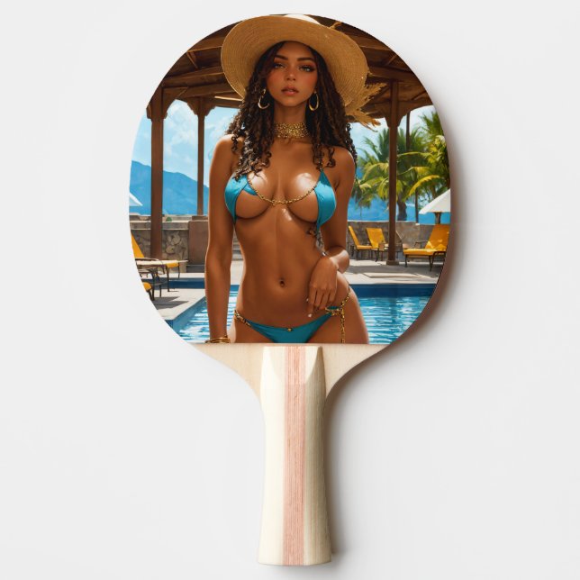 RAQUETTE DE PING PONG BIKINI FILLE PING CHAUD PONG PADDLE (Devant)