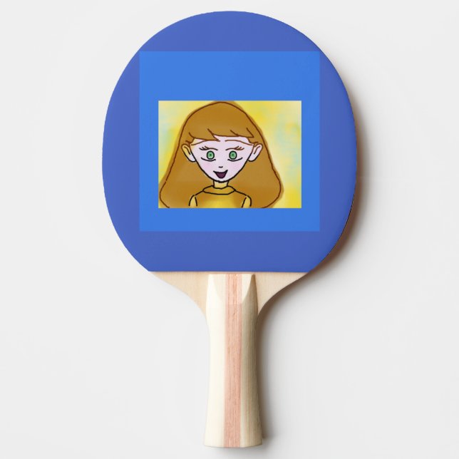 Raquette De Ping Pong Bingo Bleu Anime Ping Pong (Devant)