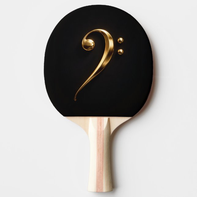 Raquette de ping pong Black 4 Luxe, Clé de fa doré (Devant)