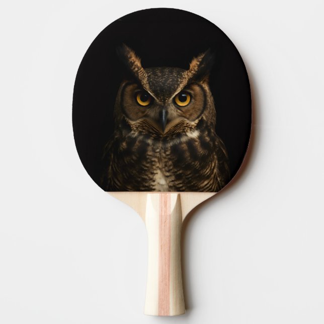 Raquette De Ping Pong Black 4 Luxe paddle ping pong, Golden Eye Owl (Dos)