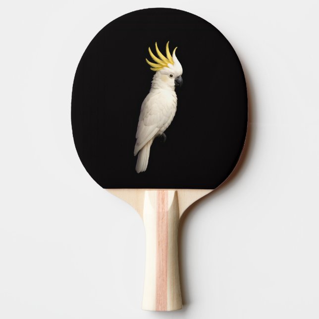 Raquette De Ping Pong Black 4 Luxe ping pong paddle, Crested Cockatoo (Dos)