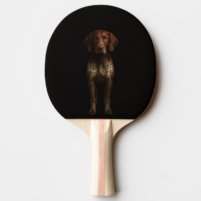 Raquette De Ping Pong Black 4 Luxe ping pong paddle, German Pointer Dog (Dos)