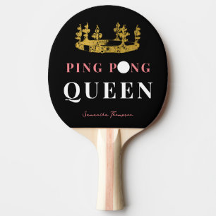 Raquette De Ping Pong Black Gold Couronne Table Tennis Queen Personnalis