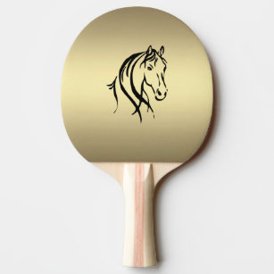 Raquette De Ping Pong Black Horse Head Gold