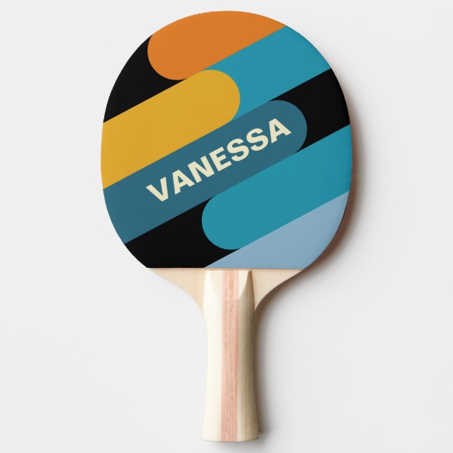 Raquette De Ping Pong Black Rainbow Fusion with Name (Devant)