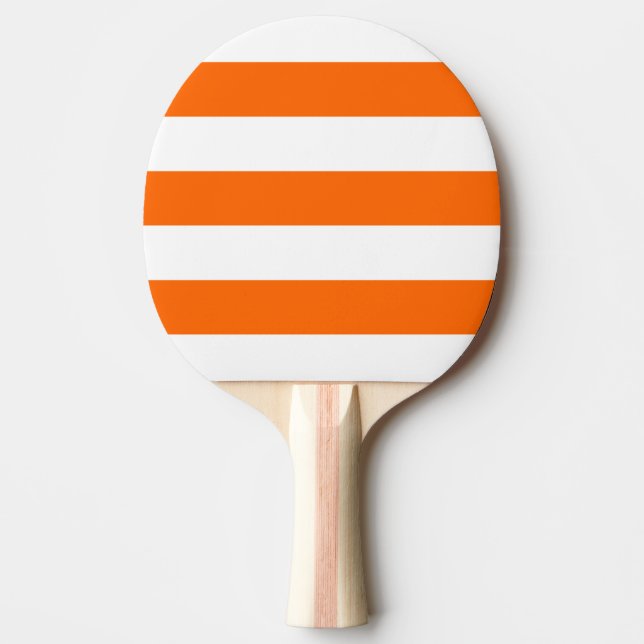 Raquette De Ping Pong Blanc Moderne, Rayure Orange (Devant)