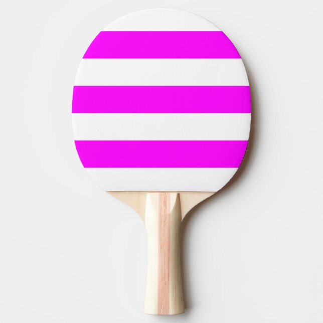 Raquette De Ping Pong Blanc Moderne, Rayure Rose (Devant)