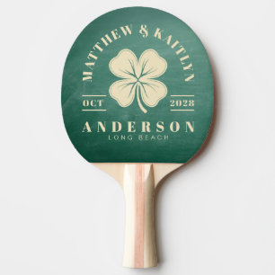 Raquette De Ping Pong Blason de mariage du trèfle irlandais sur tableau 