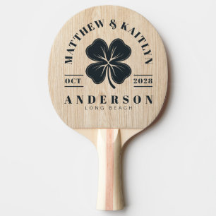 Raquette De Ping Pong Blason de mariage White Pine Irish Lucky Clover