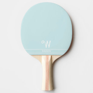 Raquette de Ping Pong Bleu Clair Monogrammée