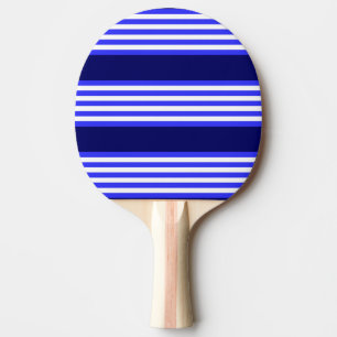 Raquette De Ping Pong Bleu et blanc cinq bandes motif