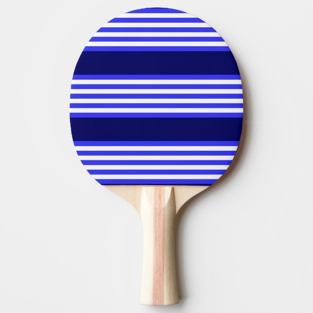 Raquette De Ping Pong Bleu et blanc cinq bandes motif (Devant)