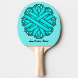 Raquette De Ping Pong Bleu Lt / Ruban Fleur Turquoise par Kenneth Yoncic