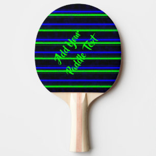 Raquette De Ping Pong Bleu Noir Grandes Vertes