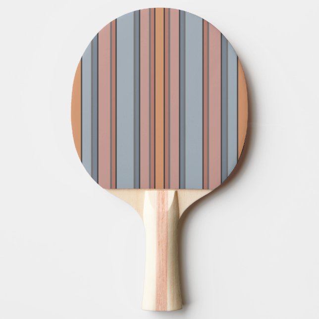 Raquette De Ping Pong Bleu rose gris Couleur Blocage Blocs Verticaux (Devant)