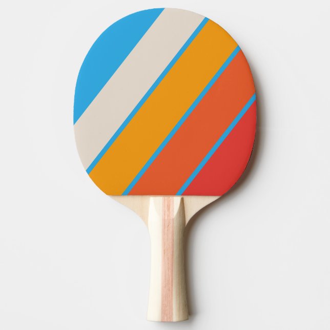 Raquette De Ping Pong Bleu Surf Délavé À Rayures Gras (Devant)